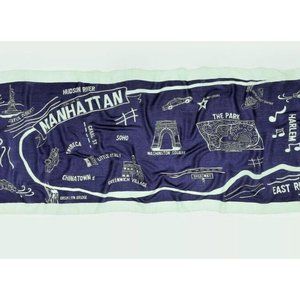 NWT J.Crew Factory Manhattan New York NY City Scarf Purple & Mint